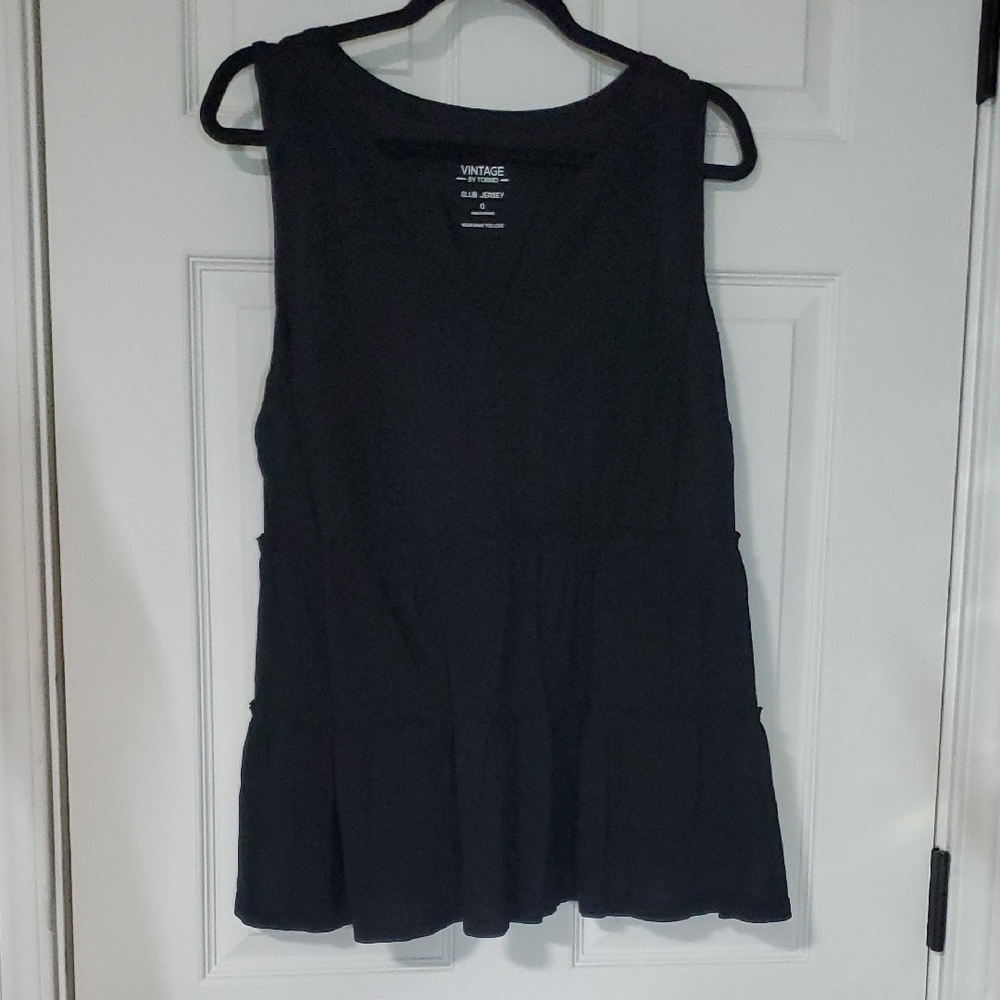 torrid Black Sleeveless Peplum Tank
